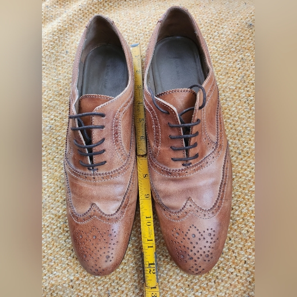 ZARA MAN OXFORD BROWN LEATHER DRESS SHOES Size 12 - Picture 5 of 6